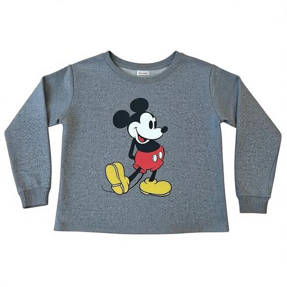 Disney Tops - Disney Mickey Mouse Women Gray Knit Long Sleeve Crewneck Sleepwear Top Size S